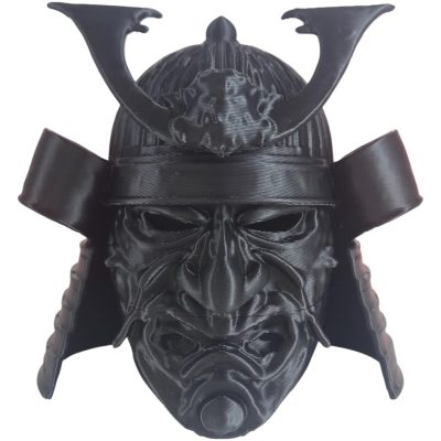 Ancient Samurai Warrior Helmet Toy Bust – Japanese Armor Style Figurine for Desk, Shelf or Display – 3D Printed in Canada — 3D Printed Collectible by 3DCentral