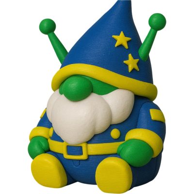 Alien Gnome Figurine in Space Suit – Quirky Sci-Fi Display Piece for Desk, Shelf, or Collector Display – Bold Colors & Playful Design – 3D Printed in Canada — 3D Printed Collectible by 3DCentral