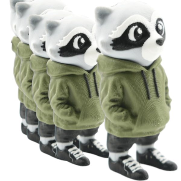 Raton laveur urbain en hoodie articulé (paquet de 5)