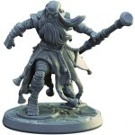 Bearded Warrior Priest Miniature with Staff for RPG Battles, Fantasy Painting & Dioramas