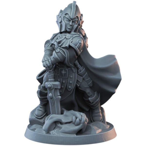 Paladin Female Miniature – Armored Knight with Sword