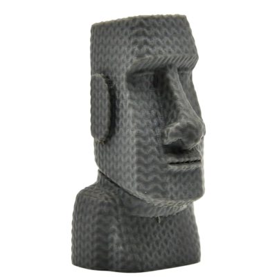 Knitted Moai Head Figurine – Faux-Woven Stone Statue Desk Ornament with Cozy Texture – 3D Printed in Canada — 3D Printed Collectible by 3DCentral