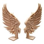 Elegant Angel Wings Figurine Pair on Display Stands