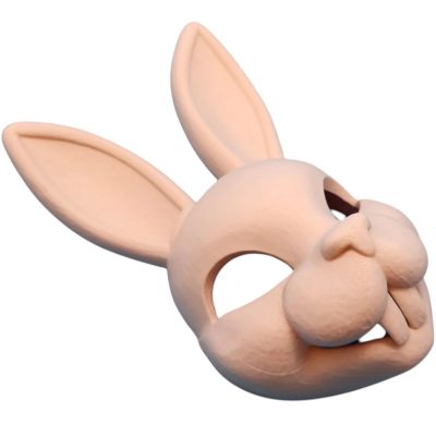 Easter Bunny Mask Sculpture – Cute Rabbit Face Wall Décor or Prop – 3D Printed in Canada — 3D Printed Collectible by 3DCentral