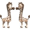 Adorable Giraffe Figurine Pair – Cute Cartoon Animal Statue Set for Desk, Shelf or Office Décor – Multicolor Collectible Gift for Teens & Adults – 3D Printed in Canada — 3D Printed Collectible by 3DCentral