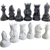 Carved Medieval Chess Piece Set (Pieces Only) – High-Detail Decorative Figurines with King, Queen, Knight & Bishop – DIY Paintable Statues – 3D Printed in Canada — 3D Printed Collectible by 3DCentral