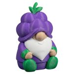 Grape Gnome Figurine – Whimsical Berry-Themed Shelf Decor for Desk, Kitchen, or Fairy Garden Display