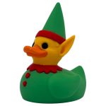 Christmas Elf Duck Figurine – Festive Holiday Decoration Duck with Elf Hat & Ears – Cute Collectible Xmas Display for Desk or Shelf – K3D
