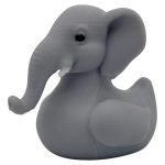 Jungle Elephant Duck Figurine – Safari-Themed Elephant Rubber Duck Hybrid for Collectors & Desk Decor – K3D