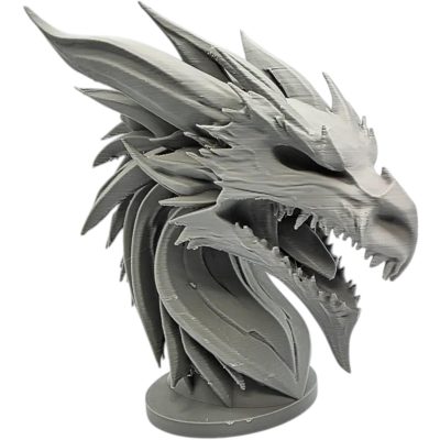 Forest Dragon Bust – Elemental Nature-Inspired Dragon Sculpture with Leafed Horns & Fierce Roar – Fantasy Display Figure – 3D Printed in Canada — 3D Printed Collectible by 3DCentral