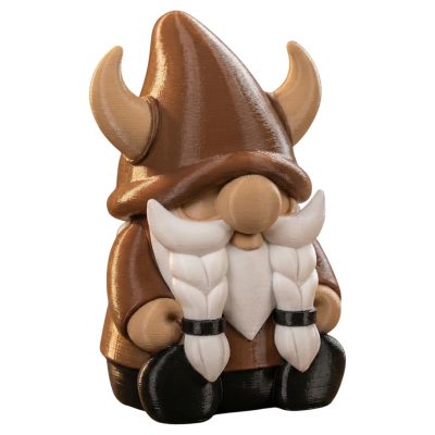 Braided Beard Viking Gnome Figurine – Nordic-Style Bearded Dwarf Decor for Desk, Shelf, or Collection Display – 3D Printed in Canada — 3D Printed Collectible by 3DCentral