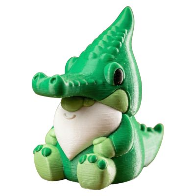 Alligator Gnome Figurine – Cute Crocodile-Inspired Gnome Sculpture for Desk, Shelf, or Gift Display – 3D Printed in Canada — 3D Printed Collectible by 3DCentral