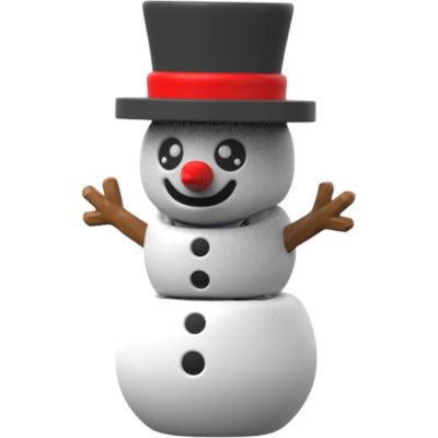 Cute Articulated Snowman Figurine with Big Eyes – Holiday Desk Fidget Toy with Top Hat & Red Nose for Teens & Adults – Festive Winter Decor – 3D Printed in Canada — 3D Printed Collectible by 3DCentral