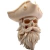 Bearded Pirate Skull Statue – Tricorn Hat Skull Bust with Flowing Beard, Nautical Gothic Décor for Shelf or Collector Display – 3D Printed in Canada — 3D Printed Collectible by 3DCentral