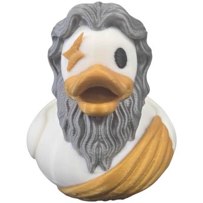 Zeus Duck Figurine – Duck-God Hybrid – Mythical Greek God Duck Collectible – Funny Lightning Duck Decor Gift for Desk or Display for Teens & Adults – 3D Printed in Canada — 3D Printed Collectible by 3DCentral