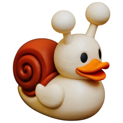 Snail Duck Figurine – Cute Hybrid Duck Snail Sculpture for Shelf Décor, Desk Display, or Whimsical Collectible Gift – 3D Printed in Canada — 3D Printed Collectible by 3DCentral