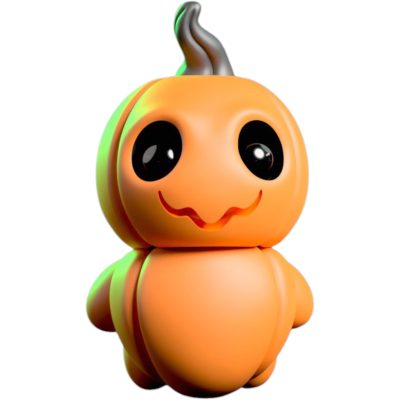 Cute Pumpkin Ghost Figurine with Flexible Wobble Head – Halloween Desk Buddy & Collectible Décor Gift for Teens & Adults – 3D Printed in Canada — 3D Printed Collectible by 3DCentral
