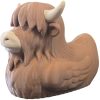 Highland Cow Duck Figurine – Shaggy Horned Duck Hybrid with Beard & Bangs – Funny Scottish-Inspired Collectible for Shelf or Desk – 3D Printed in Canada — 3D Printed Collectible by 3DCentral
