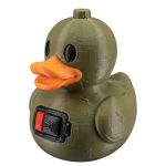 Low Battery Duck Figurine – Funny Army Green Rubber Ducky Style Desk Toy for Adults & Collectors