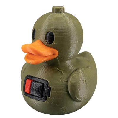 Low Battery Duck Figurine – Funny Army Green Rubber Ducky Style Desk Toy for Adults & Collectors – 3D Printed in Canada — 3D Printed Collectible by 3DCentral