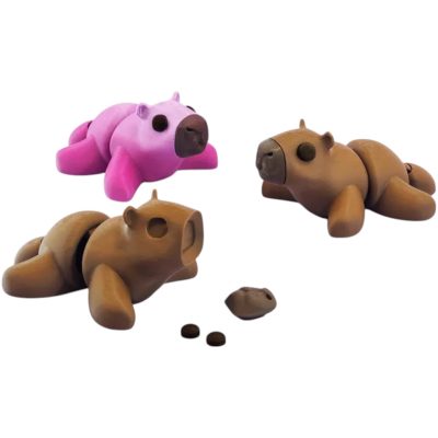 Capybara Articulated Animal Figurine with Snap-in Features – 3D Printed in Canada — 3D Printed Collectible by 3DCentral