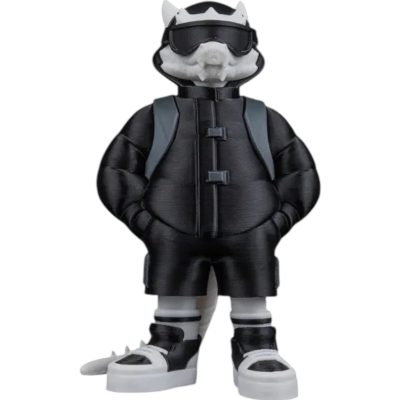 Tylrethar “Tyler” Urban Beast Figurine – 3D Printed Monster in Black Puffer Jacket & Backpack – Designer Toy for Collectors, Teens & Adults – 3D Printed in Canada — 3D Printed Collectible by 3DCentral
