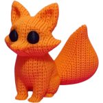 Knitted-Texture Fox Figurine