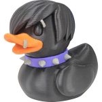 Emo Goth Duck Figurine with Piercings and Punk Collar – Alt Aesthetic Décor for Desk or Shelf – Collectible-Friendly Collectible Gift