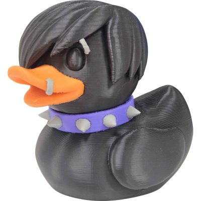 Emo Goth Duck Figurine with Piercings and Punk Collar – Alt Aesthetic Décor for Desk or Shelf – Fidget-Friendly Collectible Gift – 3D Printed in Canada — 3D Printed Collectible by 3DCentral