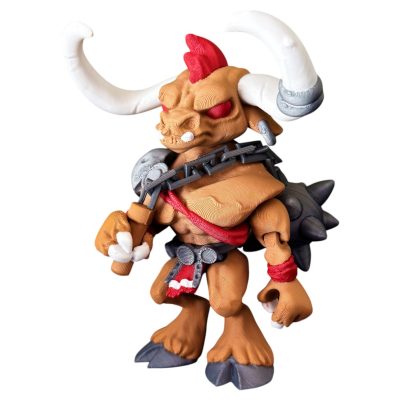Twisty Minotaur Figurine – Articulated Fantasy Warrior Collectible for Teens & Adults – RPG Monster Desk Display – 3D Printed in Canada — 3D Printed Collectible by 3DCentral