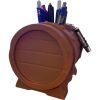 Rustic Barrel Pen Holder for Desk – Vintage Barrel-Style Organizer for Pens, Brushes, and Office Supplies – 3D Printed in Canada — 3D Printed Collectible by 3DCentral