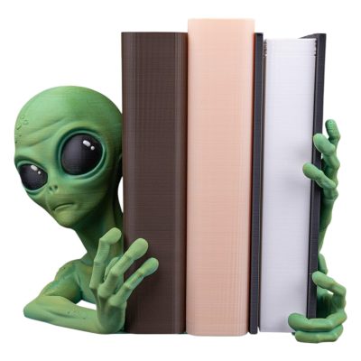 Shelf Invader Bookend – Alien-Themed Sci-Fi Bookshelf Organizer – Unique Decorative Book Holder – 3D Printed in Canada — 3D Printed Collectible by 3DCentral