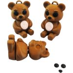 Cute Brown Bear Articulated Figurine with Snap-in Eyes and Belly – 3D Printed in Canada — 3D Printed Collectible by 3DCentral
