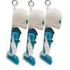 3-Pack Articulated Skeleton Nurse Keychains – Poseable Medical Collectible Gift for Teens & Adults, Mini Skeleton in Scrubs with Keyring & Clip – 3D Printed in Canada (Turquoise) — 3D Printed Collectible by 3DCentral