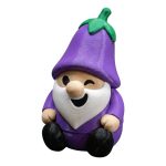 Eggplant Gnome Figurine – Whimsical Purple Garden Gnome for Shelf, Desk, or Fairy House Decor – Funny Collectible Gift for Adults and Teens