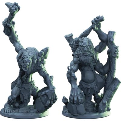 Hill Trolls Miniature Set – Fantasy RPG & Wargaming Monster Figures for Painting and Collectors – Detailed Resin Models – 3D Printed in Canada — 3D Printed Collectible by 3DCentral