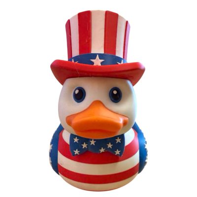 American Duck Figurine – Patriotic USA Duck Collectible with Stars & Stripes Hat and Bow Tie – Red White and Blue Desk Décor – 3D Printed in Canada — 3D Printed Collectible by 3DCentral