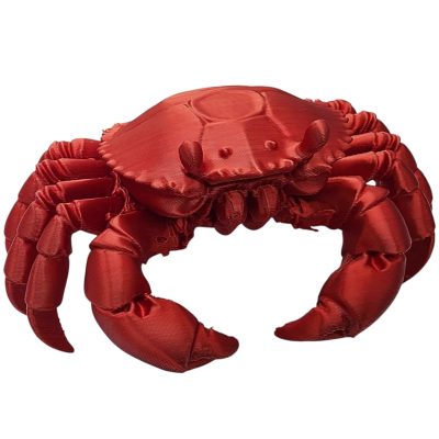Realistic Crab Figurine – Lifelike 3D Printed Marine Crab Model in Glossy Red for Ocean Decor, Coastal Display, or Collector Shelf – 3D Printed in Canada — 3D Printed Collectible by 3DCentral