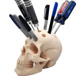 Human Skull Pen Holder