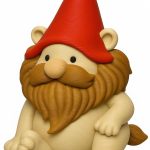 Lion Gnome Figurine – Whimsical Jungle-Inspired Collectible with Red Hat and Furry Mane – Unique Shelf Decor for Animal Lovers and Gnome Fans