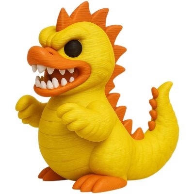 Quackzilla Monster Duck Figurine – Funny Collectible Display Creature for Teens & Adults – Bold Yellow Orange Dino Duck Desk Decor – Unique Gift Idea – 3D Printed in Canada — 3D Printed Collectible by 3DCentral