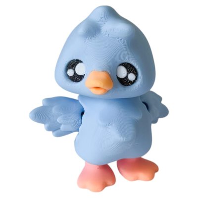 Goose Pixie Figurine – Cute Blue Fantasy Bird with Big Eyes & Orange Beak – Whimsical Shelf Decor or Collectible Gift for Teens & Adults – 3D Printed in Canada — 3D Printed Collectible by 3DCentral