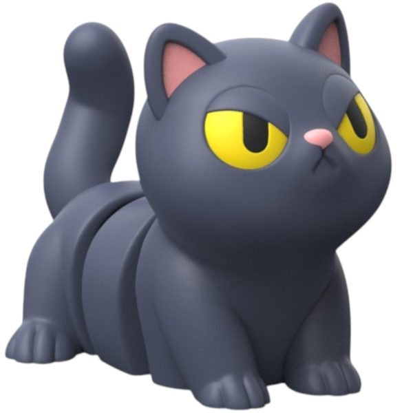 Figurine de chat ambiance nocturne