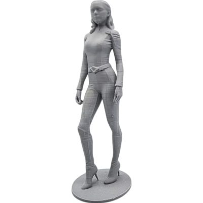 Stylized Female in Uniform Figurine – Elegant Standing Sculpture with Heels and Belted Suit – 3D Printed in Canada — 3D Printed Collectible by 3DCentral
