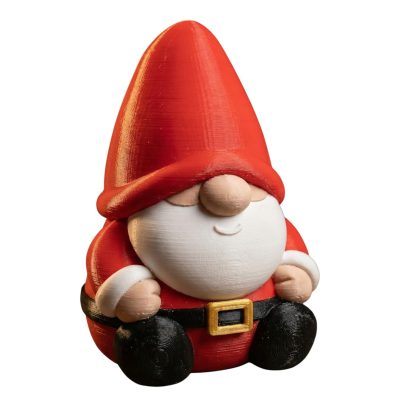 Santa Claus Gnome Figurine – Festive Holiday Decoration, Red Hat Christmas Gnome Shelf Sitter for Home or Office Display – 3D Printed in Canada — 3D Printed Collectible by 3DCentral