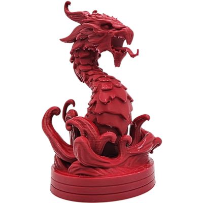 Lava Dragon Figurine – Serpentine Fire Dragon Boss Miniature for Tabletop RPGs – Paintable Display Sculpture – 3D Printed in Canada — 3D Printed Collectible by 3DCentral