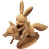 Bunny Riding Fox Figurine – Wood-Style 3D Printed Fantasy Animal Duo Sculpture for Desk, Shelf, or TTRPG Display – 3D Printed in Canada — 3D Printed Collectible by 3DCentral