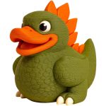 Stegosaurus Duck Figurine – Dinosaur-Inspired Dragon Duck Collectible