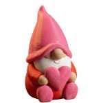Heart Gnome Figurine – Cute Nordic Love Gnome for Desk, Shelf, or Mantel Décor – Adorable for Her or Him