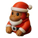 Christmas Santa Ape Figurine – Funny Holiday Monkey Collectible